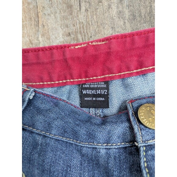 Delf Trading Imperious Denim Jean Skirt Women's 40W VTG Y2K Baggy Skater Goth - Picture 2 of 4